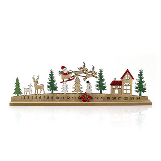 Santa Sleigh Wooden Christmas Advent Calendar | 24-Day Santa Advent Calendar