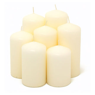 7 - piece White Church Pillar Candle Set | 7 Unscented Ivory Decorative Candles