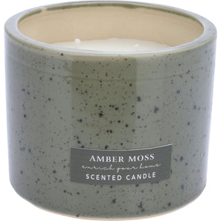 2-Wick Scented Candle in Ceramic Jar | Aromatherapy White Wax Candle & Holder