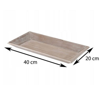 Grey Wash Wooden Tray | Rustic Display for Candles, Jewellery & Decor - 40x20cm