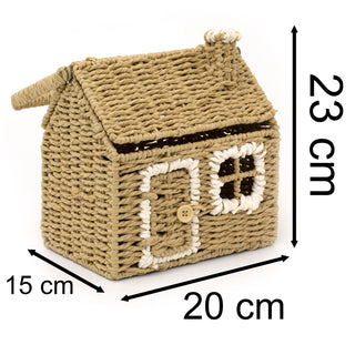 Charming House-Shaped Wicker Storage Basket | Home Storage Solution - 20x36cm