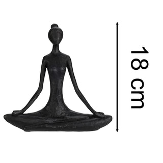 Sitting Yoga Lady Statue | Yoga Pose Figurine Abstract Sculpture - 18cm