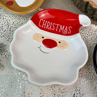 Santa Christmas Plate | Novelty Character Snack Plate Xmas Serving Dish - 19cm