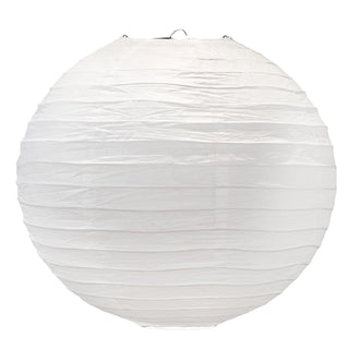 Pack Of White Paper Lantern Ceiling Lightshade | Ribbed Paper Lampshade - 40cm