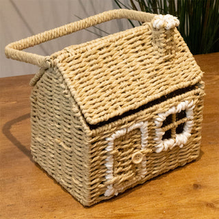 Charming House-Shaped Wicker Storage Basket | Home Storage Solution - 20x36cm