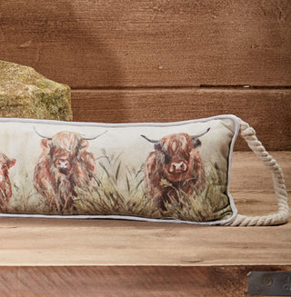 The Highland Herd Cow Door Draught Excluder | Fabric Cushion Draft Protection