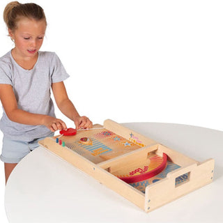 Janod Shuffleboard Game | Fun Table Top Wooden Pin Ball Shuffle Board Game