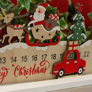 Santa Claus Wooden Christmas Advent Calendar | 24-Day Advent Countdown Block