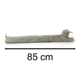 Grey Dog Draught Excluder | Ribbed Corduroy Fabric Dog Door Draft Excluder 85cm