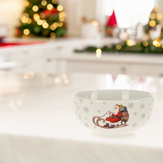 Santa Claus Christmas Bowl | Ceramic Festive Bowl for Snacks & Nibbles - 450ml