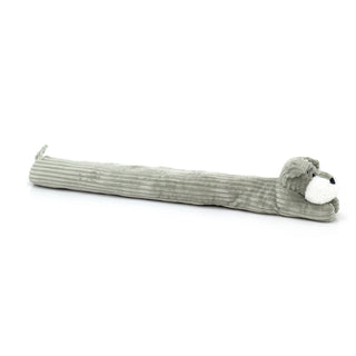 Grey Dog Draught Excluder | Ribbed Corduroy Fabric Dog Door Draft Excluder 85cm