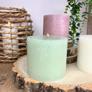 Light Green Pillar Candle | Church Candle Unscented Pillar Candle - 10x9cm