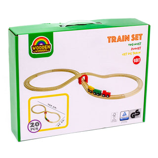 20 Piece Kids Wooden Train Set | My First Train Set Toy for Toddlers 102x42cm