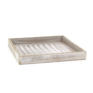 Rustic Grey Wash Wooden Tray | Distressed Grey Display & Jewellery Dish - 25cm