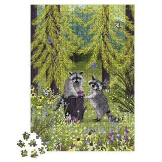 Janod Racoon Bandits Puzzle | 500 Piece Raccoons Animal Jigsaw Puzzle | Age 8+