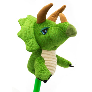 Roaring Triceratops Dinosaur Hobby Horse | Kids Dino Riding Toy with Sound 80cm