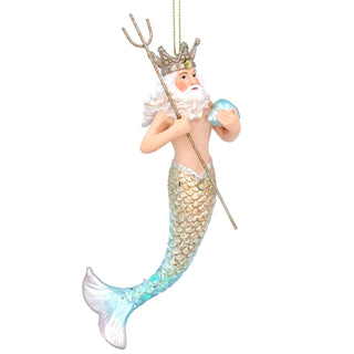 Neptune Christmas Bauble | Under the Sea Merman Christmas Tree Ornament - 14cm