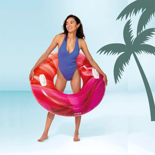 Intex Inflatable Waves Of Nature Swim Ring | Swimming Pool Tube With Hand Grips