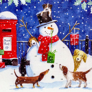 Snowman Christmas Advent Calendar | Dogs Picture Advent Calendar - 32.5x24.5cm