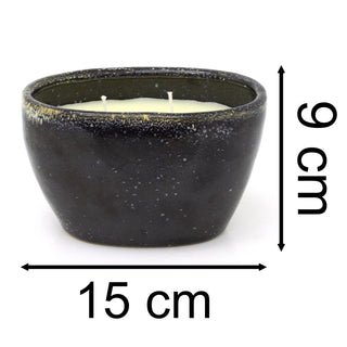 2-Wick Scented Candle in Ceramic Jar | Vanilla Candle in Stoneware Holder - 15cm