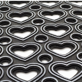 Hearts Rubber Doormat | Outdoor Heavy Duty Non-Slip Scraper Doormat - 40x60cm