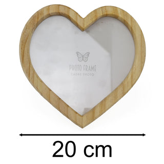 Wooden Heart Shaped Single Aperture Freestanding Photo Frame Picture Frame 20cm