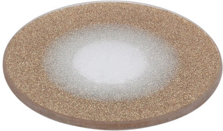 Round Glitter Glass Mirror Candle Plate Stand - Gold Sparkle Candles Coaster 15cm