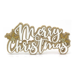 Merry Christmas Wooden Word Block | Festive Freestanding Wooden Letter Sign 30cm