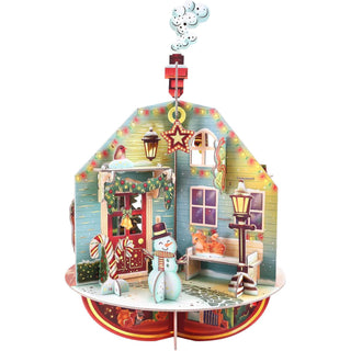 3D Deck the Halls Christmas Advent Calendar Pop-Up Pirouette Countdown Calendar