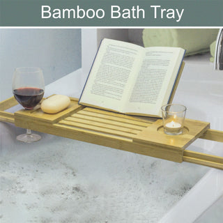 Extending Bamboo Bath Tray | Adjustable Bath Shelf Bath Bridge Caddy - 90cm