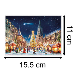 Freiburg Cathedral - Christmas Advent Calendar Greetings Card & Envelope