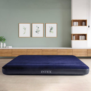 Intex Inflatable Double Airbed | Dura Beam Flocked Air Mattress - 191x137x25cm