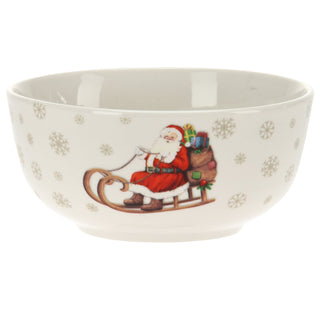 Santa Claus Christmas Bowl | Ceramic Festive Bowl for Snacks & Nibbles - 450ml