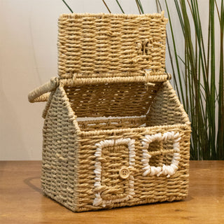 Charming House-Shaped Wicker Storage Basket | Home Storage Solution - 20x36cm