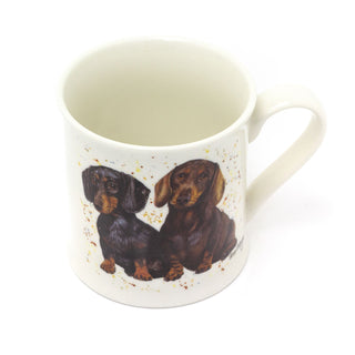 Dachshund Fine China Coffee Cup | Sausage Dog Puppies Tea Mug For Hot Drinks