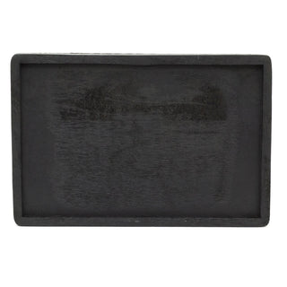 Black Mango Wood Display Tray | Rectangle Wooden Trinket & Candle Tray - 30x25cm