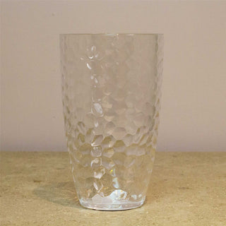 Reusable Embossed Plastic Tumbler | Large Clear Plastic Glass For Outdoor Drinks