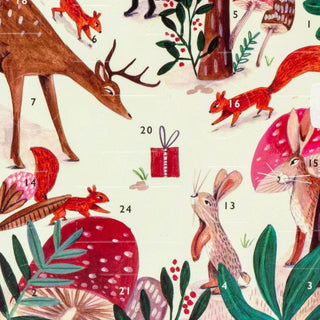 Woodland Friends - Christmas Advent Calendar Greetings Card & Envelope