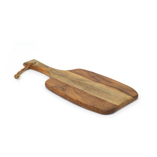 42cm Acacia Wood Paddle Chopping Board | Wooden Cutting Board Antipasti Serving Paddle Board Platter | Rustic Wood Tapas Food Serving Tray