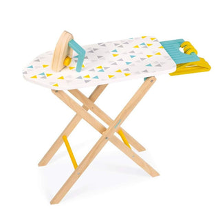 Janod Kids Adjustable Wooden Ironing Board Toy With Iron & Hangers | Age 3-8