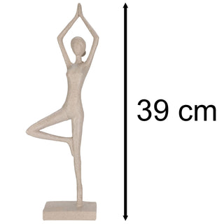 Zen Yoga Lady Statue | Polystone Yoga Pose Figurine Abstract Sculpture - 39cm