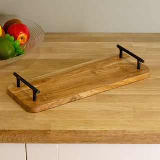 Wooden Serving Platter With Handles | Serving Board Rustic Kitchen Tray - 40cm