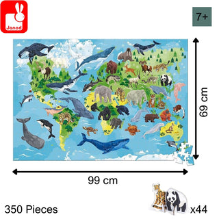 Janod WWF Educational 3D Puzzle For Children 350 Pieces | 44 Animal Figures | 7+