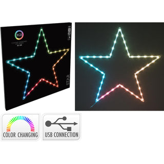 Christmas Star LED RGB Light | 45 LED Colour Changing Star Decoration - 60cm