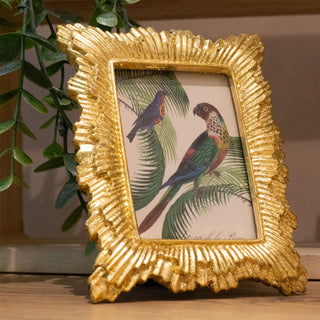 Mini Gold Resin Parrot Photo Frame | Vintage Antique Style Picture Frame 10x12cm