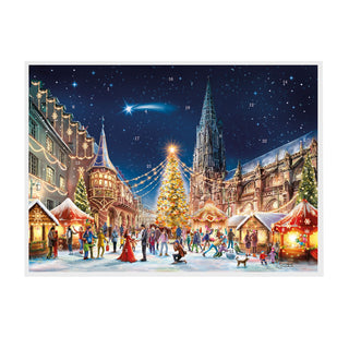 Freiburg Cathedral - Christmas Advent Calendar Greetings Card & Envelope