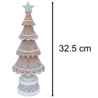 Gingerbread Christmas Tree Centerpiece | Festive Resin Tree Ornament - 32cm