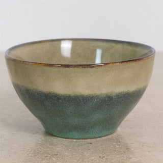 Reactive Glaze Stoneware Soup Bowl | Round Ceramic Kitchen Serving Bowl - 14x8cm