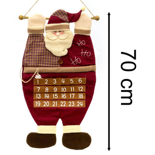 Santa Christmas Advent Calendar | Reusable 24 Pocket Advent Calendar - 70cm