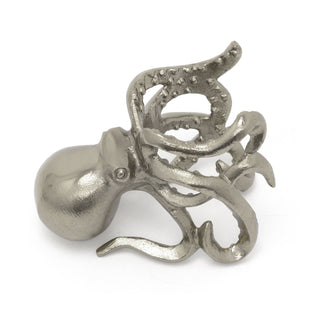 Silver Metal Octopus Wine Bottle Holder | Nautical Wine Bottle Stand - 15x20cm